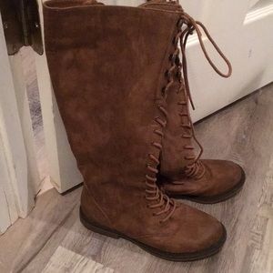 Knee high combat boots